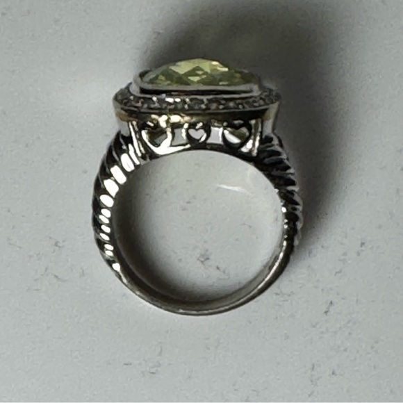 SWAROVSKI 925 Silver Cocktail Ring with Large Vibrant Citrine Crystal SIZE 9 - Picture 8 of 13